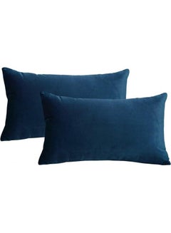 Buy 2-Piece Decorative Pillow Set Blue 30x50cm in Saudi Arabia