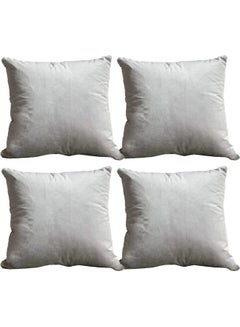 Buy 4-Piece Velvet Decorative Cushion Grey 25x25cm in Saudi Arabia