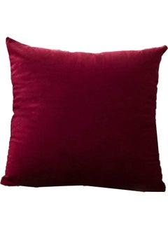 Buy Solid Design Decorative Cushion Red 25x25cm in Saudi Arabia