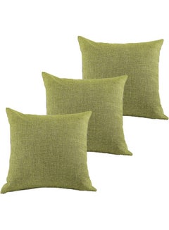 Buy 3-Piece Decorative Cushion Green 65 x 65cm in Saudi Arabia