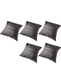 Buy 5-Piece Velvet Decorative Cushion Grey 30 x 30cm in Saudi Arabia