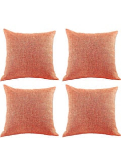 Buy 4-Piece Decorative Cushion Orange 65 x 65cm in Saudi Arabia