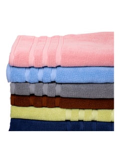 Buy Pure Cotton Bath Towel Pack Of 6 Multicolour 80x160cm in Saudi Arabia