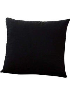 Buy Solid Design Decorative Cushion Black 25x25cm in Saudi Arabia