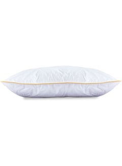 Buy 2 Pieces Prime Hotel Pillow with Golden Line Microfiber White/Gold 75x50cm in Saudi Arabia