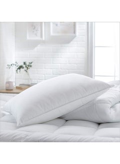 اشتري Pack Of 2 Comfortable Bed Pillows مايكروفايبر أبيض 160x50سم في السعودية