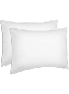 اشتري 2-Piece Soft Luxurious Pillow Set مايكروفايبر أبيض 50x90سم في السعودية