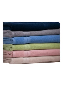 Buy Pure Cotton Bath Towel Pack Of 6 Multicolour 80x160cm in Saudi Arabia