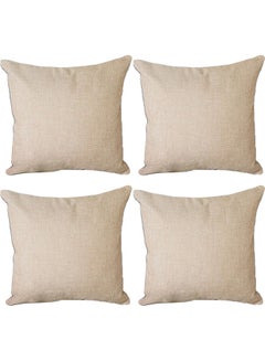 Buy 4-Piece Decorative Cushion Set Beige 30x30cm in Saudi Arabia