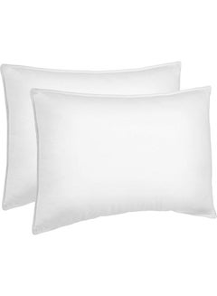 Buy 2-Piece Bed Pillow Set microfiber White 140x50cm in Saudi Arabia