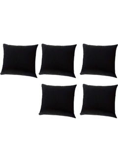 Buy 5-Piece Filled Decorative Cushion Set Black 65x65cm in Saudi Arabia