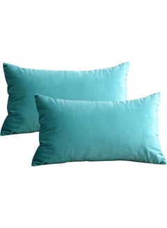 Buy 2-Piece Decorative Pillow Set Blue 30x50cm in Saudi Arabia