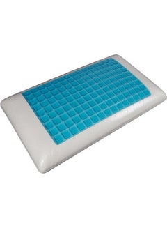 Buy Cool Gel Neck Supporting Pillow Memory Foam Blue/White 70x40cm in UAE