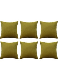 Buy 6-Piece Velvet Decorative Cushion Green 30 x 30cm in Saudi Arabia