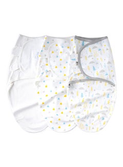 Buy 3-Piece Soft Breathable Newborn Baby Swaddle Wrap Set in Saudi Arabia