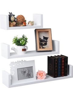 Buy 3-Piece Wall Mounted Floating Shelves White in Egypt
