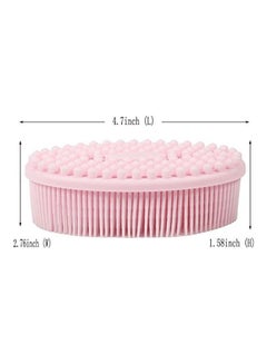Buy 100% Silicone Bath and Shower Loofah Brush For Gentel Scrub Pink 4.5X1.3X2.9inch in UAE