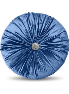 Buy Solid Design Decorative Cushion Blue 40x40cm in Saudi Arabia