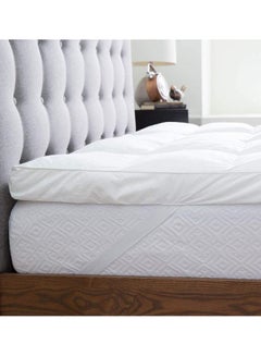 Buy Down Proof Mattress Topper Double Cotton White in UAE