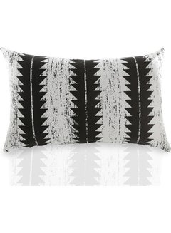 Buy Monochrome Cushion Cover cotton White/Black 40 x 70cm in UAE