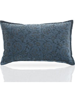 Buy Tunic Cushion Cover cotton Dark Blue 30x50cm in UAE