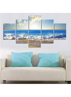 Buy Decorative Mixed Media 5 Piece Canvas Painting Set Multicolour 100x55cm in Egypt