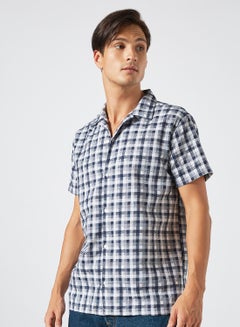 Buy Checkered Print Shirt Navy in UAE