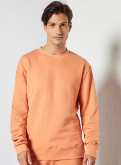 Buy Crew Neck Sweatshirt Light Orange in Saudi Arabia