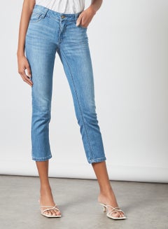 Buy Cropped Jeans Light Blue in Saudi Arabia