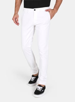 Buy Casual Slim Fit Pants White in UAE