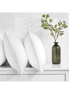 اشتري 4-Piece Comfortable Strip Hotel Pillow Set مايكروفايبر أبيض 50x90سم في السعودية