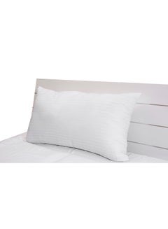 Buy Hotel Soft Pillow - 100%  Cotton 250Tc Sateen 1cm Stripe 800grams Cotton White 48x74cm in UAE