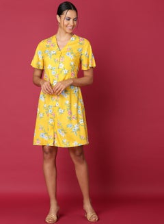 Buy Casual Printed Dress Multicolour in Saudi Arabia