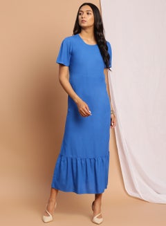Buy Casual Long Evening Maxi Dress Blue in Saudi Arabia