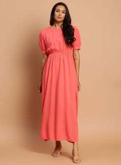 Buy Fashionable Casual Long Evening Maxi Dress Pink in Saudi Arabia