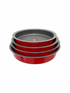 Buy 4-Pieces Non-Stick Oven Dish Red 24,26,28,30centimeter in UAE