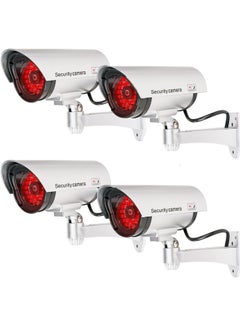 Buy 4-Piece Fake Dummy CCTV Surveillance System Security  Camera Silver in UAE
