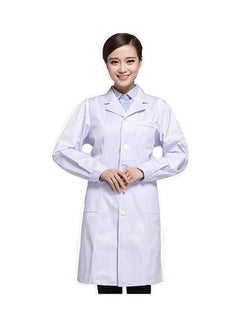 اشتري Lab Coat Women And Men White Long Sleeve Uniform Lab Coats White في السعودية