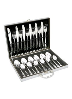 Buy 24-Piece Stainless Steel Cutlery Set Silver in UAE