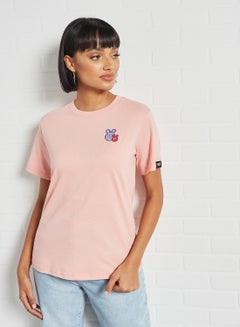 Buy Logo Detail T-Shirt Pink in Saudi Arabia