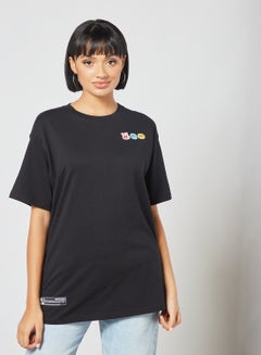 Buy Oversized Logo T-Shirt Black in Saudi Arabia