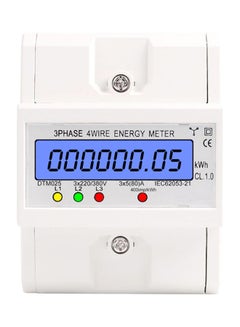 Buy 3 Phase Energy Meter with LCD Display White in Saudi Arabia