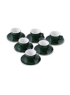 Buy Ceramic Coffee Cup And Saucer Set Green 80ml in UAE