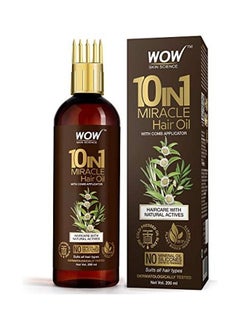Buy Skin Science 10 In 1 Miracle Hair Oil With Comb Applicator Brown 200ml in UAE