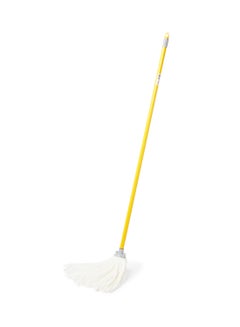 Buy Viscose Mop With Handle Yellow 14x118x14cm in UAE