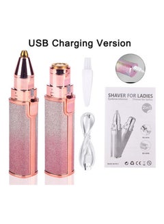 Buy 2 in 1 Mini Electric Eyebrow Trimmer Face Hair Removal Instrument Pink in Saudi Arabia