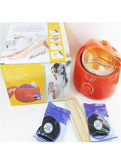 اشتري Wax Device Heater Hair Removal Wax Bean Machine 4 In 1 Orange 15x20x21cm في مصر
