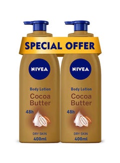 Buy Cocoa Butter Body Lotion, Vitamin E, Dry Skin, 400ml, Pack of 2 400ml in UAE