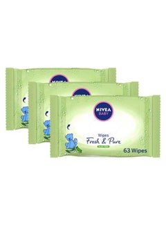 Buy Fresh & Pure Baby Wipes Value Box 3 Packs x 63 Wipes, 189 Count in Saudi Arabia