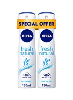 Buy Pack Of 2 Fresh Natural Deodorant Spray 150ml in UAE